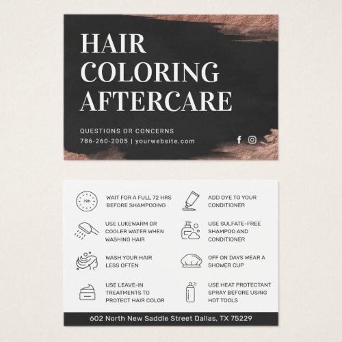 Hair Coloring Aftercare Business Card