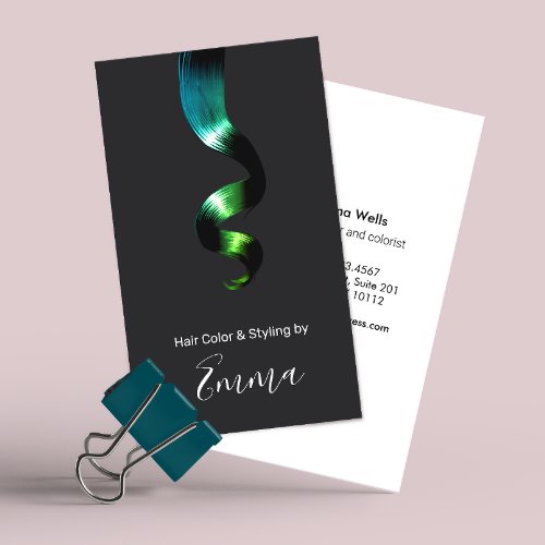 Hair Colorist  Green Hair  Stylist Business Card