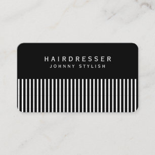 Hair comb inspired look black business card