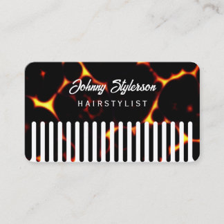 Hair comb looking hairstylist business card