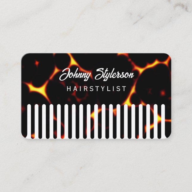 Hair comb looking hairstylist business card (Front)
