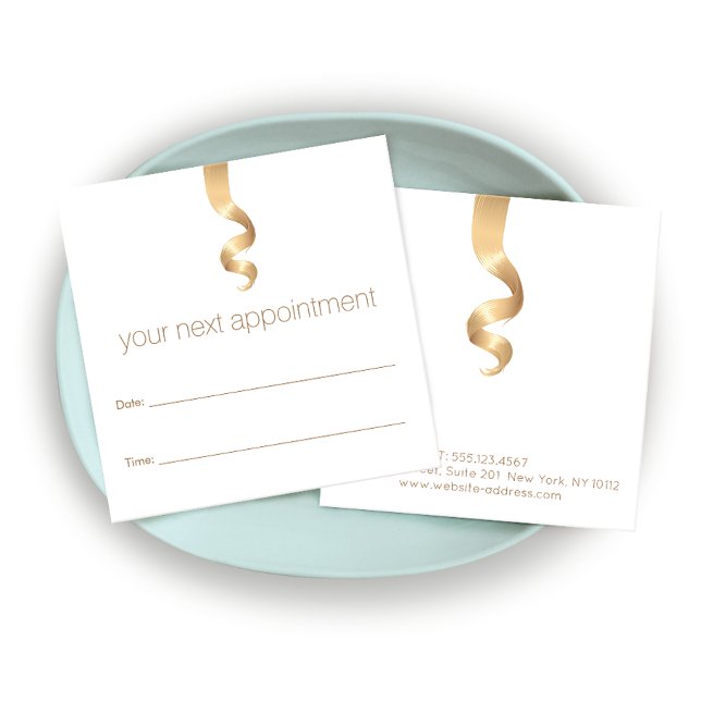 Hair Curl Salon Appointment Reminder Card (Creator Uploaded)
