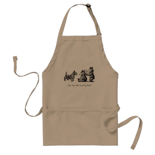 Hair Cut (bears, dog)  Adult Apron (Front)