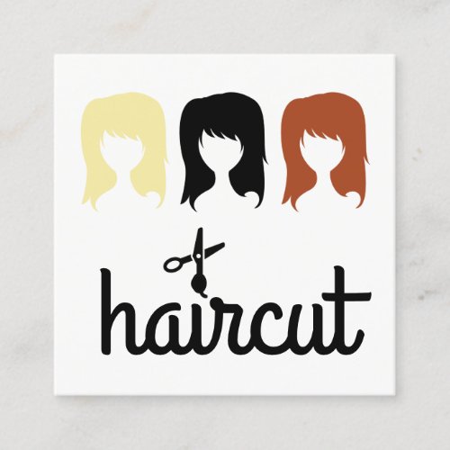 Hair Cut Icon Salon Beauties Square Business Card