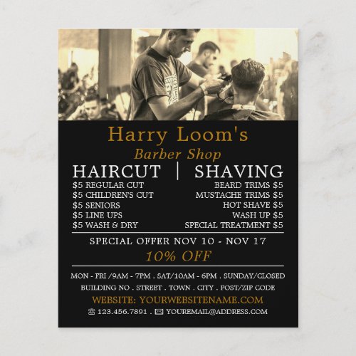 Hair Cut Mens Barbers Advertising Flyer