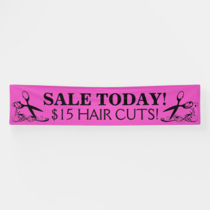 Hair cutting beauty sale customizable pink banner
