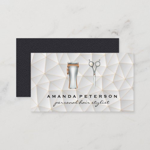 Hair Cutting Tools  Geometric Background Pattern Business Card