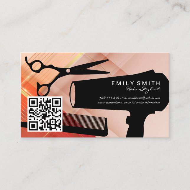Hair Cutting Tools | Scissors Comb Blow Dryer Appointment Card (Front)