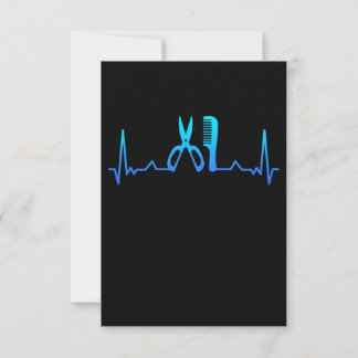 Hair Dresser Barber Heartbeat Gift Mom Thank You Card