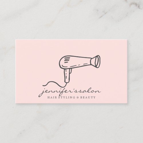 Hair Dresser blush pink salon Business Card