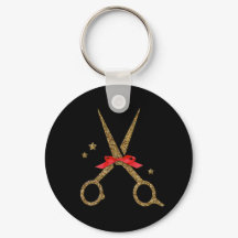HAIR dresser stylist gift golden glitter scissors