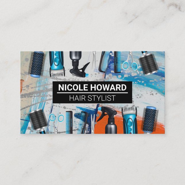Hair Dresser Tools Business Card (Front)