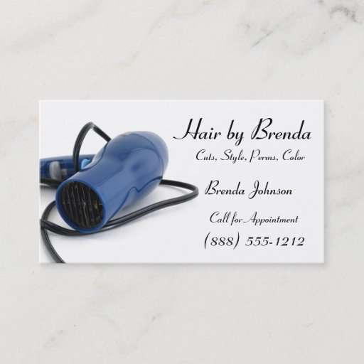 Customizable Hair Dryer Business Card Template