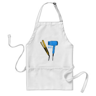 Hair dryer & hair straightener illustration adult apron