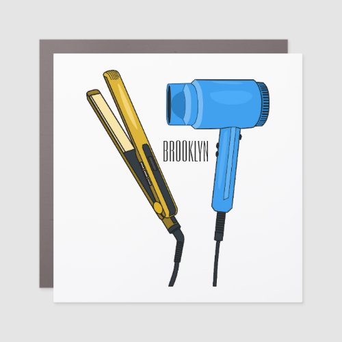 Hair dryer  hair straightener illustration car magnet