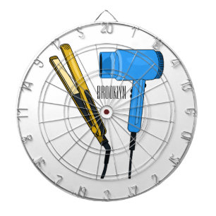 Hair dryer & hair straightener illustration dart board
