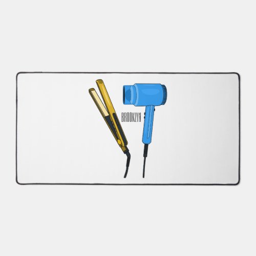 Hair dryer  hair straightener illustration desk mat