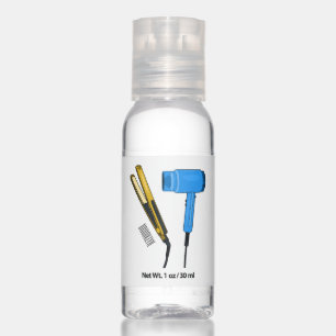 Hair dryer & hair straightener illustration hand sanitizer