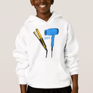 Hair dryer & hair straightener illustration hoodie