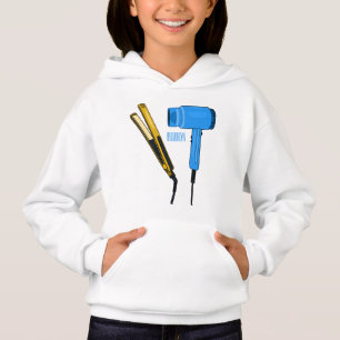 Hair dryer & hair straightener illustration hoodie