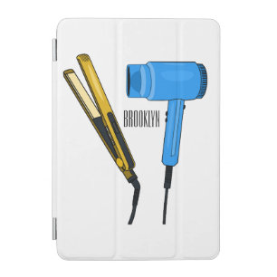 Hair dryer & hair straightener illustration iPad mini cover