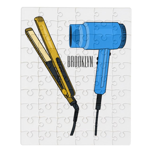 Hair dryer & hair straightener illustration jigsaw puzzle (Puzzle Vertical)