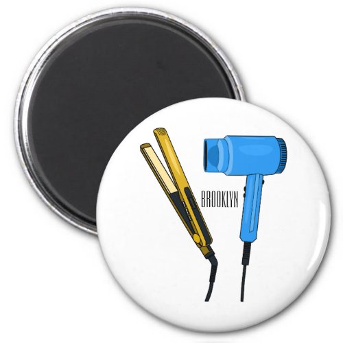 Hair dryer  hair straightener illustration magnet