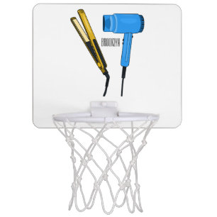 Hair dryer & hair straightener illustration mini basketball hoop