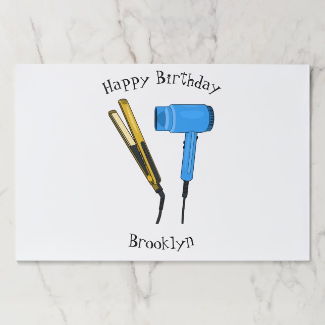 Hair dryer & hair straightener illustration paper pad (Front)