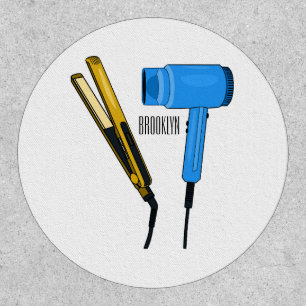 Hair dryer & hair straightener illustration patch