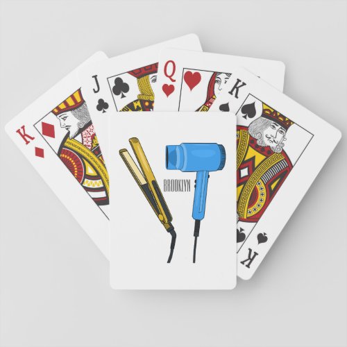 Hair dryer  hair straightener illustration playing cards