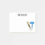 Hair dryer &amp; hair straightener illustration post-it notes