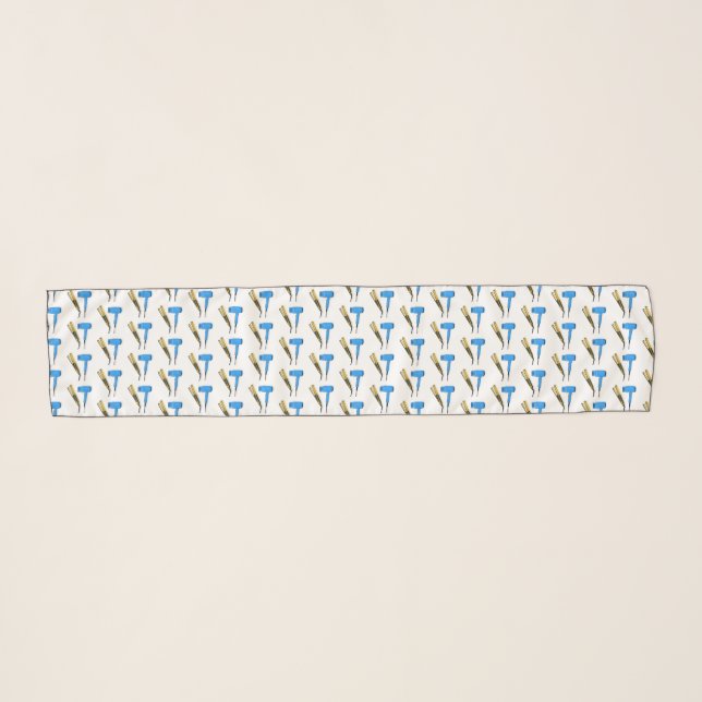 Hair dryer & hair straightener illustration scarf (Front (Horizontal))