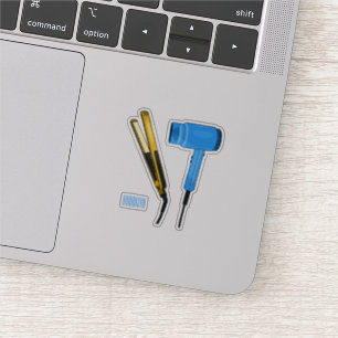 Hair dryer & hair straightener illustration sticker