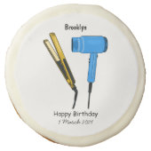 Hair dryer & hair straightener illustration sugar cookie (Front)