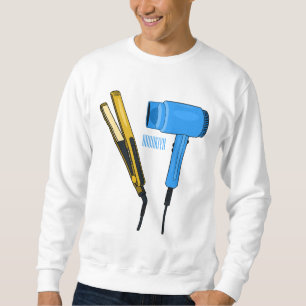 Hair dryer & hair straightener illustration sweatshirt