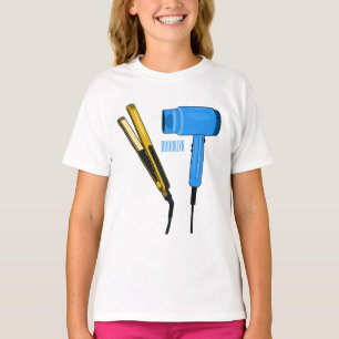 Hair dryer & hair straightener illustration T-Shirt