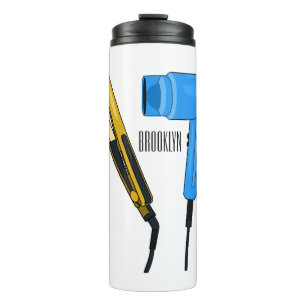 Hair dryer & hair straightener illustration thermal tumbler