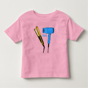 Hair dryer & hair straightener illustration toddler t-shirt