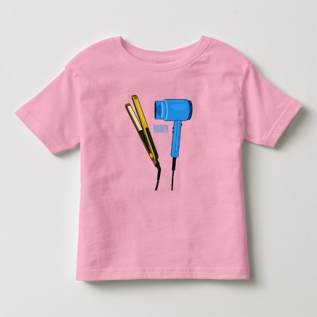 Hair dryer & hair straightener illustration toddler t-shirt (Front)