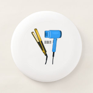 Hair dryer & hair straightener illustration Wham-O frisbee