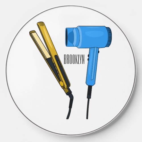 Hair dryer  hair straightener illustration wireless charger 