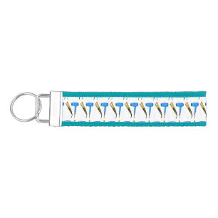 Hair dryer & hair straightener illustration wrist keychain