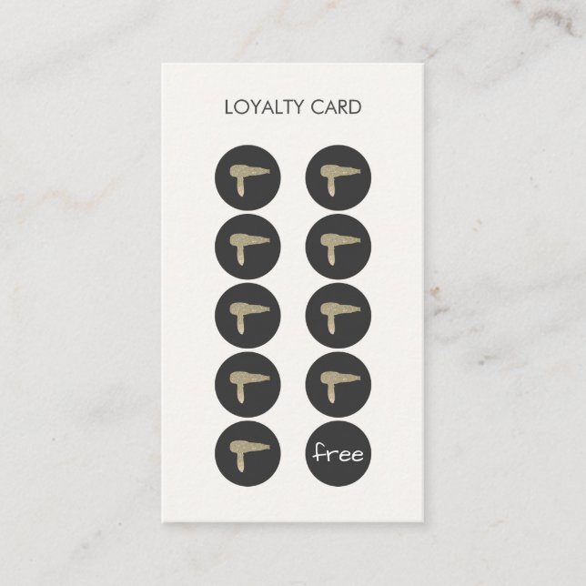 Hair Dryer Loyalty Punch Card (Front)