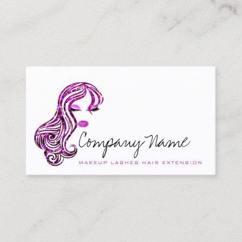 Hair Extension Bright Pink Makeup Lashes Extension Appointment Card