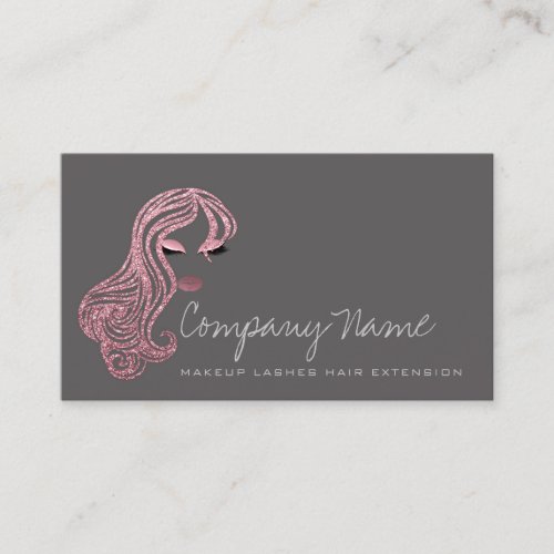 Hair Extension Gray Rose Makeup Artist Lash Salon Appointment Card