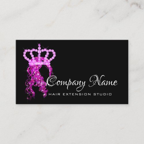Hair Extension Hair Bright PInk Crown Spark Appointment Card