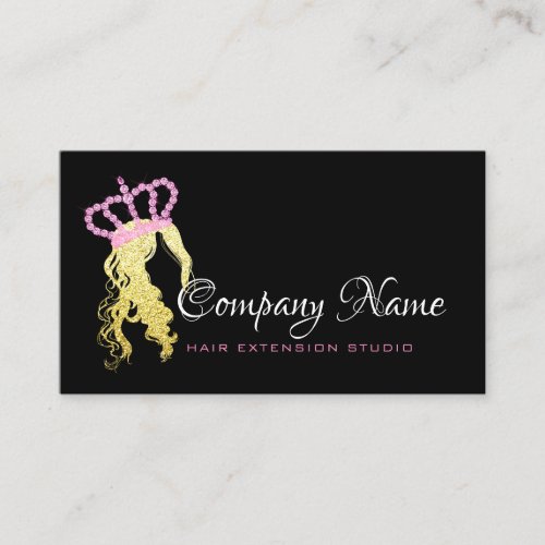 Hair Extension Hair Stylist Black Rose VIP Pink Appointment Card