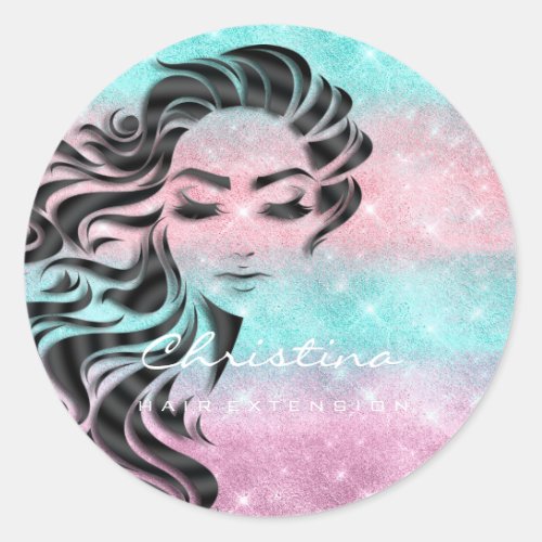 Hair Extension Stylist Makeup Artist Eyelash Lux Classic Round Sticker