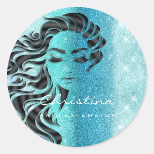 Hair Extension Stylist Makeup Artist Eyelash Spark Classic Round Sticker